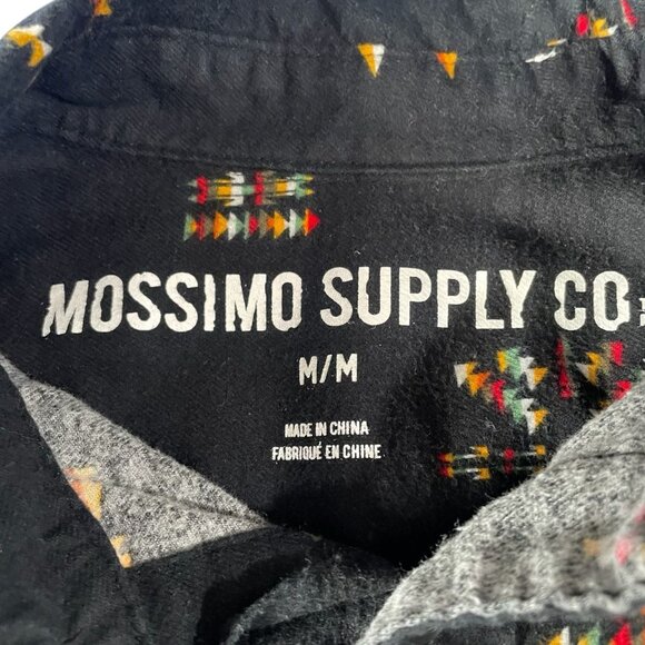 Mossimo Supply Co Black Aztec Print Button Down Shirt Casual Western Boho Music - Picture 2 of 10